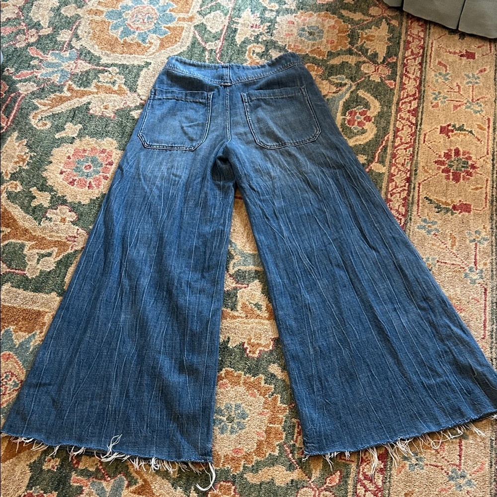 Free People Blue Wide Leg Jeans - Picture 4 of 5